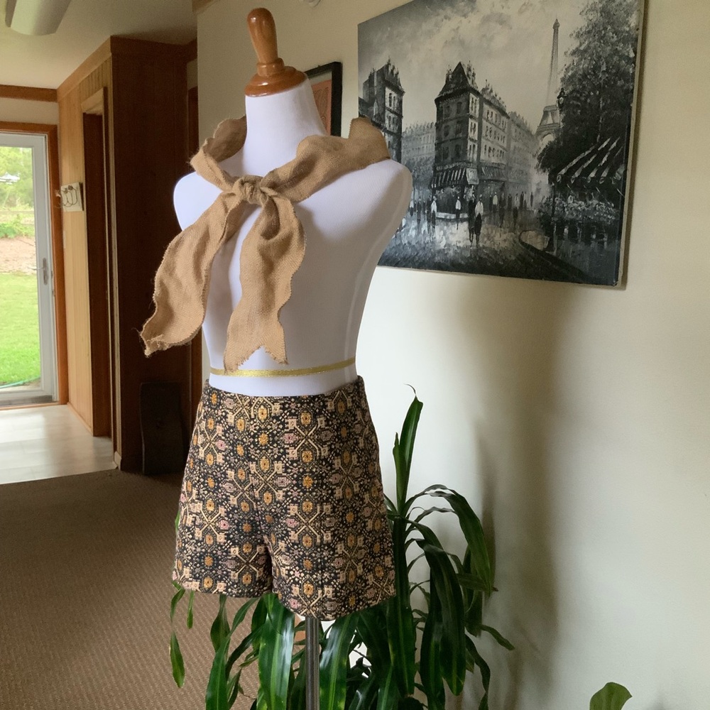 High waist metallic shorts